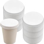100pcs Disposable Paper Cup Cover, 3.54 inches Recycled Drinking Lid, White Coffee Cup Cover, Hot Cup Lids for Home Kitchen Cafe Parties Wedding Hotel Bars (Without Hole)
