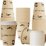 12 OZ 25 Pack Disposable Cups Paper Coffee Cups with Lids, Disposable Paper Cups for Cold/Hot Drinks, Eco-friendly Leak-Proof To Go Drinking Cups for Office Party Home Picnic & Travel (Panda)