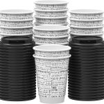 Disposable Paper Coffee Cups with Lids, 100 pack 12 oz Double Wall Paper Cups, Insulated Takeaway To Go Hot Drinking Cups for Home Office Travel Wedding Party Supply