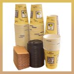 Paper Cups [12 oz] Lids and Sleeves x [25 Pack] Disposable Hot Cold Beverage Drinking Coffee Water Juice Tea Party Travel Events Cafe Restaurant School Office Home (25 Set, 12 oz)