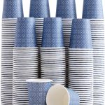 300 Pack Paper Cups 8 oz, Disposable Hot/Cold Beverage Drinking Cups, 8 OZ Paper Coffee Cups, Navy Floral Coffee Cups for Party, Picnic, Travel, and Events.