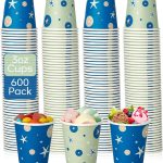 600 Pack 3 oz Paper Cups, Disposable Mini Cups for Mouthwash Espresso Snack Used for Bathroom, Party, Picnic, Travel and Events